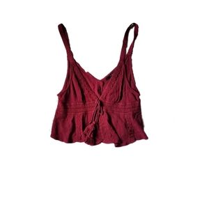 Boho Burgandy Crop Top